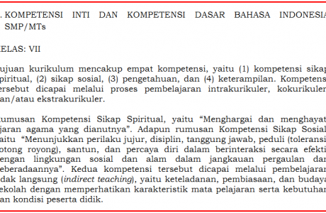 KI-KD Bahasa Indonesia SMP