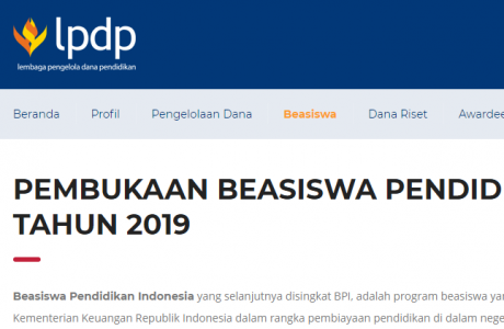Beasiswa Pendidikan Indonesia LPDP Tahun 2019