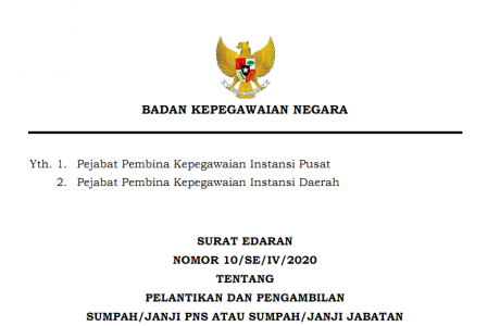Pelantikan dan Pengambilan Sumpah Janji PNS Secara Online