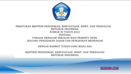 Ketentuan Pakaian Seragam Sekolah - Permendikbudristek Nomor 50 tahun 2022