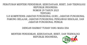 Permendikbudristek Nomor 29 Tahun 2023