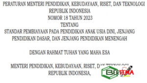 Standar Pembiayaan - Permendikbudristek Nomor 18 Tahun 2023