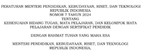Permendikbudristek Nomor 7 Tahun 2024